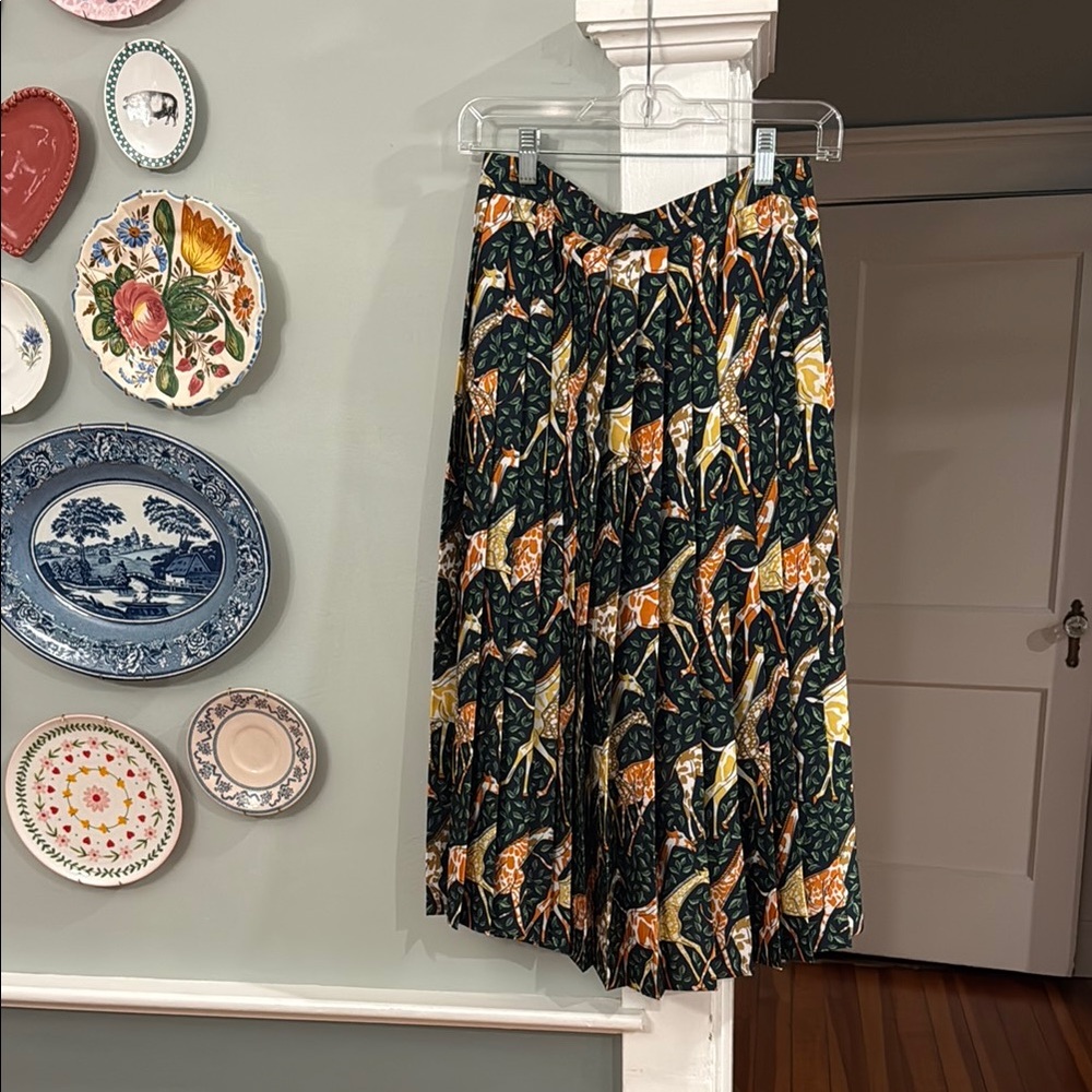 J.Crew pleated giraffe skirt